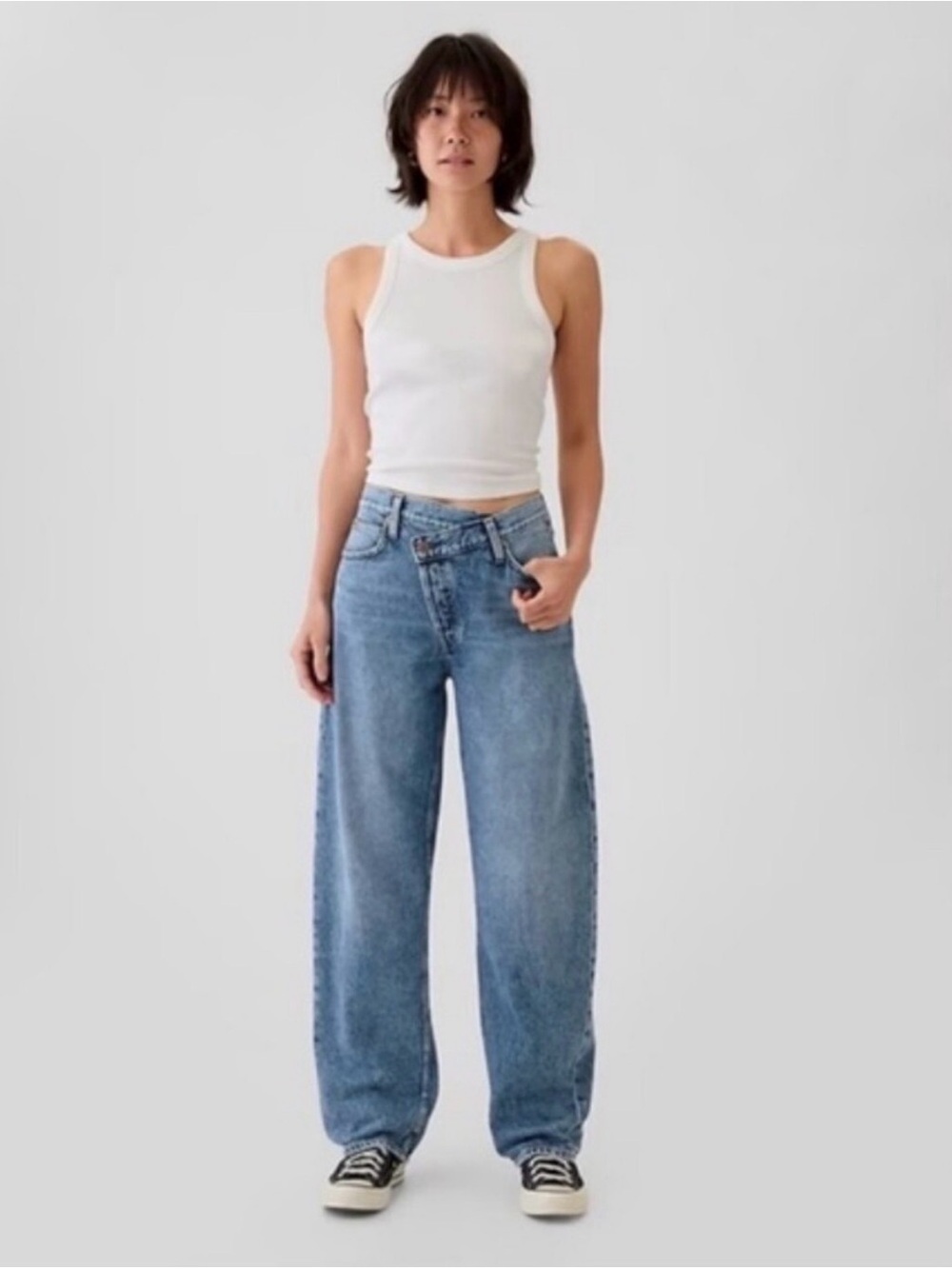 Gap High-Rise Barrel Leg Jeans Acid Wash  Size 29T